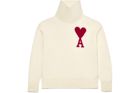 Ami Paris Red Ami De Coeur Sweater Off-White/Red