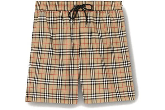 Burberry Check Drawcord Swim Shorts Beige