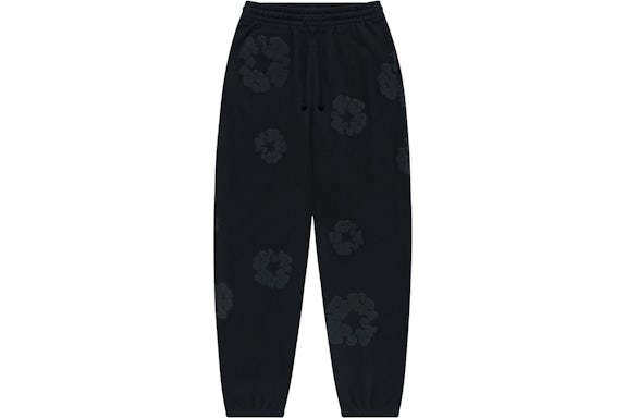 Denim Tears Cotton Wreath Sweatpants Black Monochrome