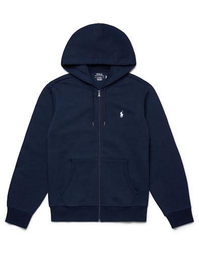 Polo Ralph Lauren Double Knit Zip-Up Hoodie Aviator Navy/White